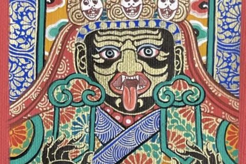 编号118-1115581：彩绘小唐卡-扎基拉姆（长方形·5*4CM左右）