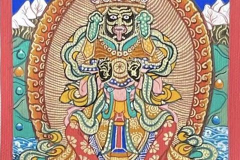 编号118-1825650：彩绘小唐卡-扎基拉姆（长方形·5*4CM左右）