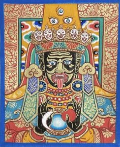 编号118-2008662：彩绘小唐卡-扎基拉姆（长方形·5*4CM左右）