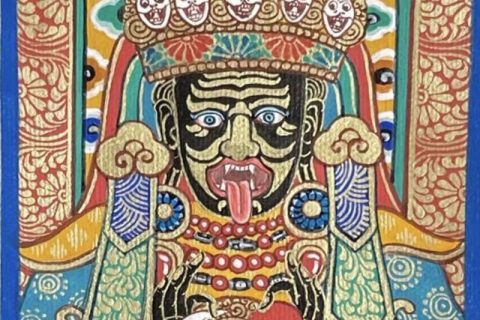 编号118-2008662：彩绘小唐卡-扎基拉姆（长方形·5*4CM左右）