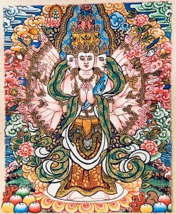 编号118-2537939：彩绘小唐卡-千手观音（长方形·5*4CM左右）