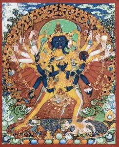 编号118-2707522：彩绘小唐卡-时轮金刚（长方形·5*4CM左右）