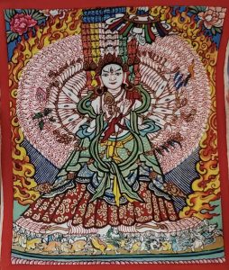 编号118-2771663：彩绘小唐卡-大白伞盖佛母（长方形·5*4CM左右）