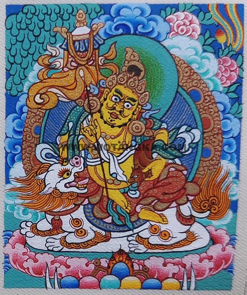 编号118-3922222：彩绘小唐卡-财宝天王（长方形·5*4CM左右）