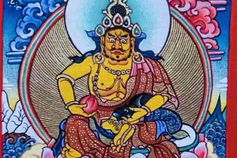 编号118-4377391：彩绘小唐卡-黄财神（长方形·5*4CM左右）