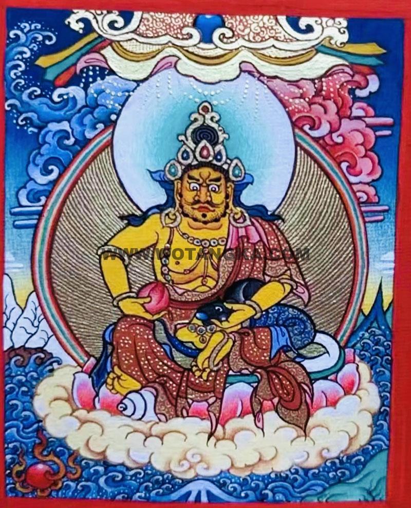 编号118-4377391：彩绘小唐卡-黄财神（长方形·5*4CM左右）