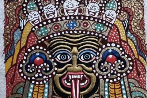 编号118-4538635：彩绘小唐卡-扎基拉姆（长方形·5*4CM左右）