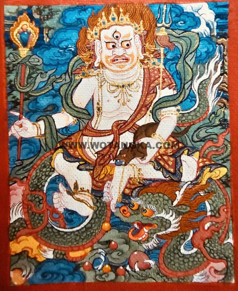 编号118-4629280：彩绘小唐卡-白财神（长方形·5*4CM左右）