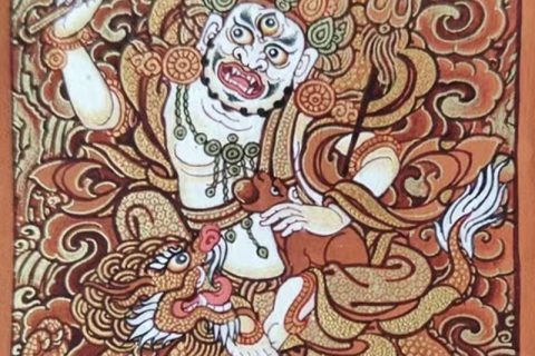 编号118-5882892：红金小唐卡-白财神（长方形·5*4CM左右）