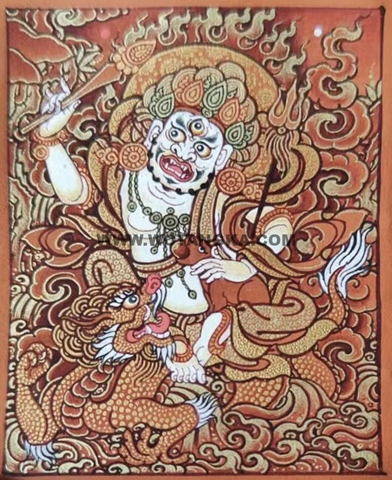 编号118-5882892：红金小唐卡-白财神（长方形·5*4CM左右）