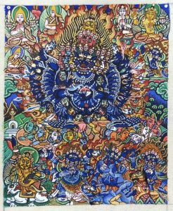 编号118-5943761：彩绘小唐卡-大威德金刚（长方形·5*4CM左右）