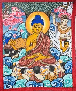 编号118-6284666：彩绘小唐卡-释迦牟尼佛（长方形·5*4CM左右）