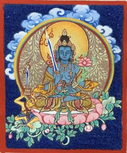 编号118-7030567：彩绘小唐卡-虚空藏菩萨（长方形·5*4CM左右）