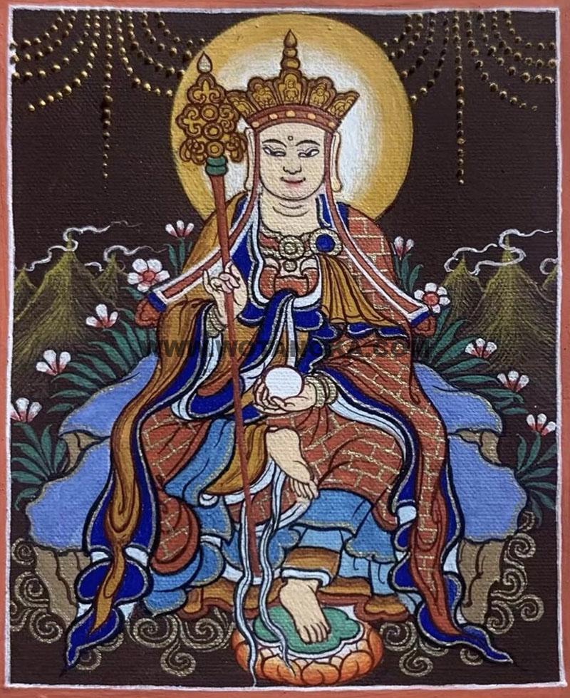 编号118-9090519：彩绘小唐卡-地藏王菩萨（长方形·5*4CM左右）