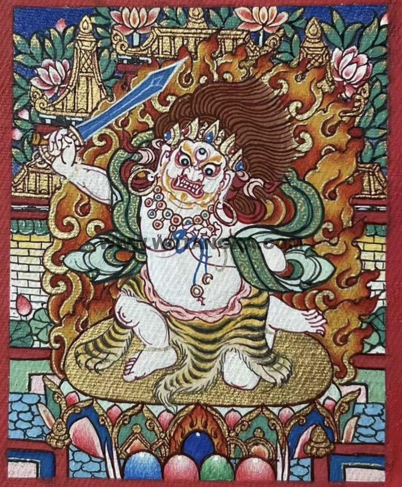 编号118-9541536：彩绘小唐卡-不动明王（长方形·5*4CM左右）