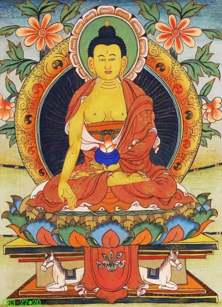 编号138-214756：彩绘唐卡-释迦牟尼佛（27*20CM左右）