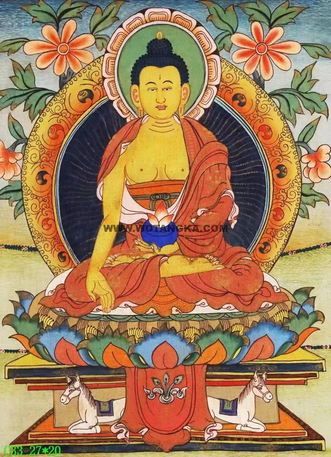 编号138-214756:彩绘唐卡-释迦牟尼佛(27*20CM左右)