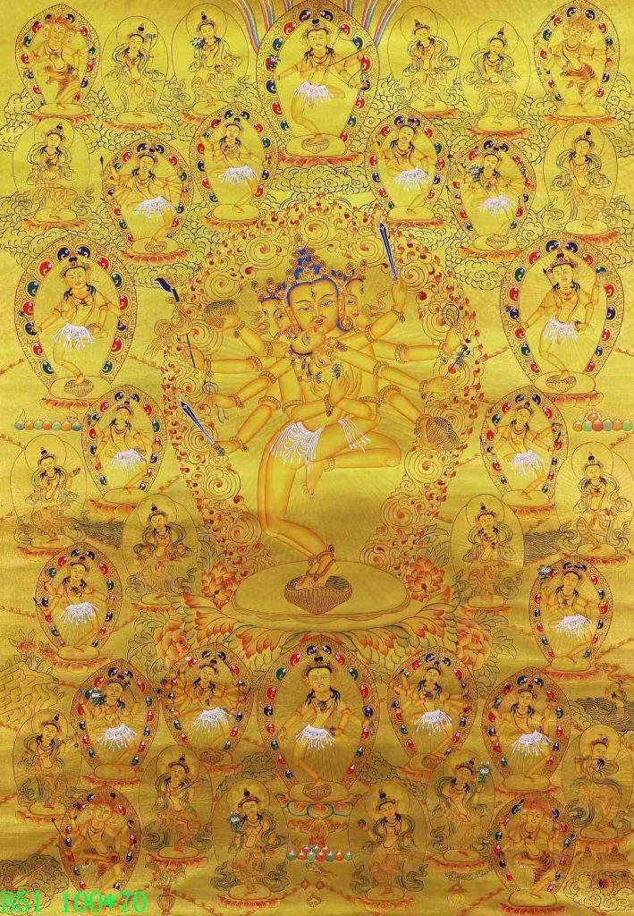 编号138-226889：黄金唐卡-喜金刚（100*70CM左右）