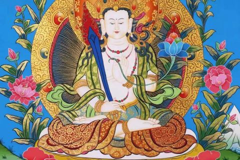 编号138-329276：彩绘唐卡-虚空藏菩萨（60*45CM左右）