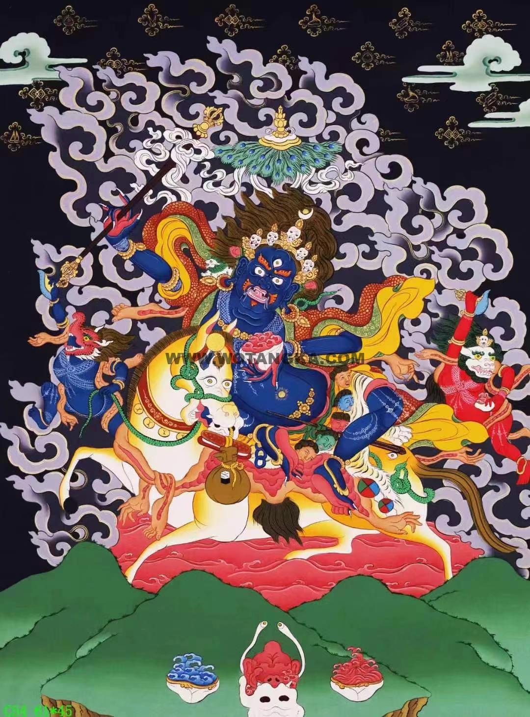 编号138-412472:彩绘唐卡-吉祥天母(61*45CM左右)