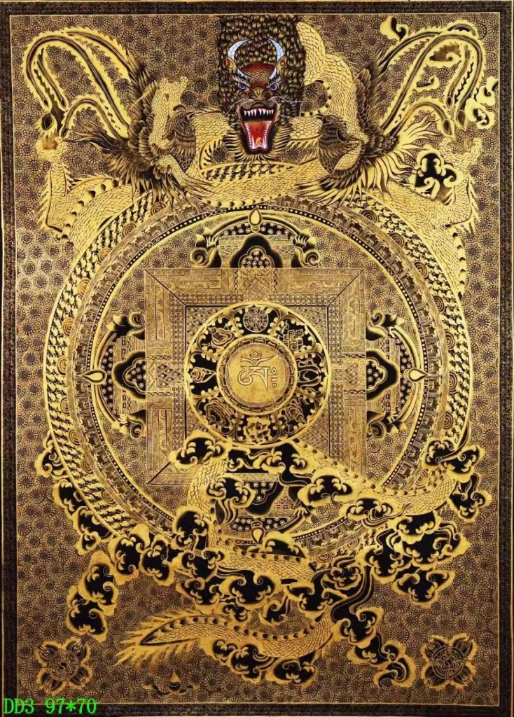 编号138-623541：黑金唐卡-龙坛城（97*70CM左右）