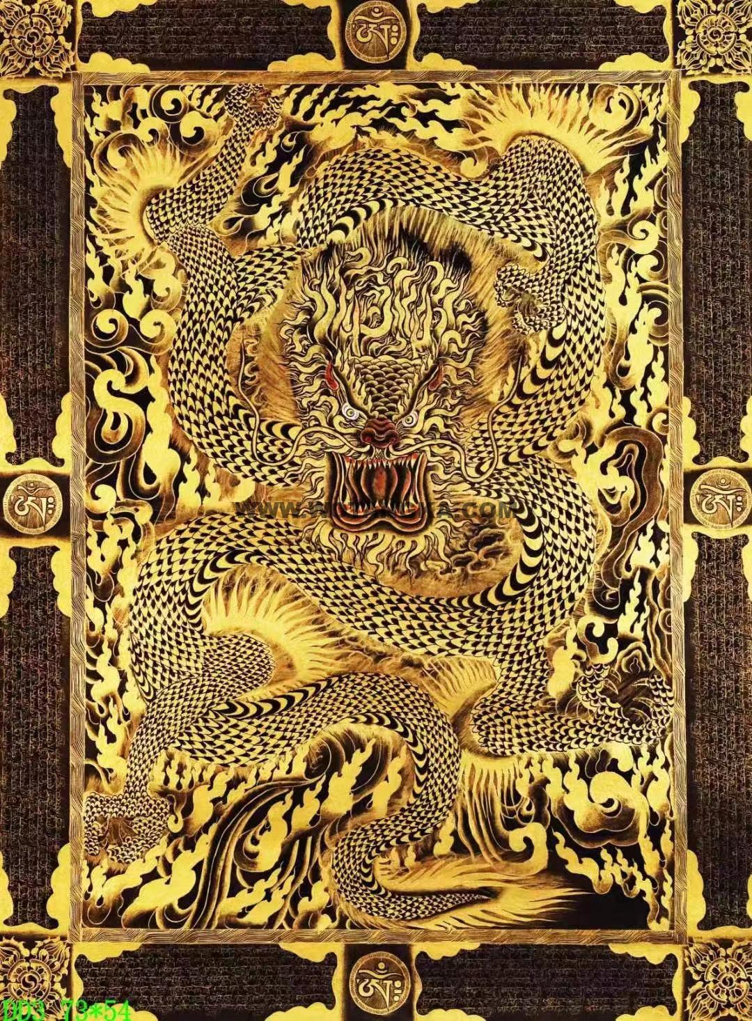 编号138-866778:黑金唐卡-龙坛城(97*70CM左右)