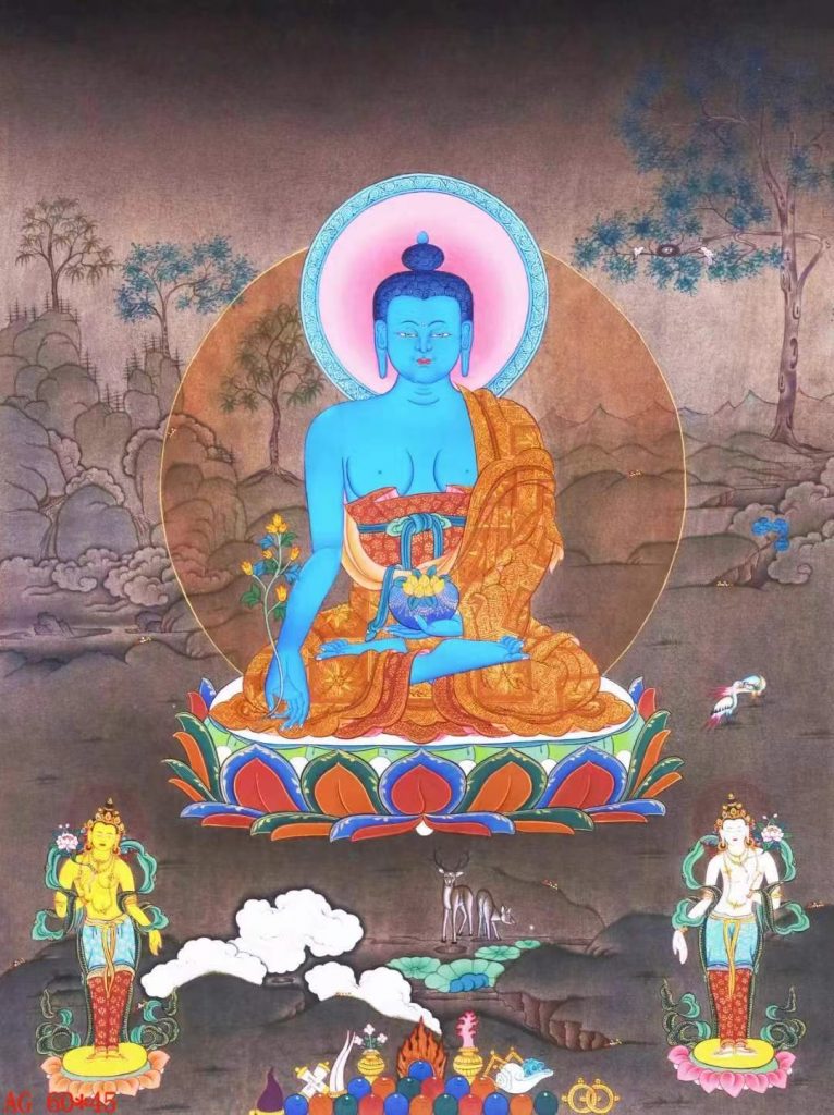 编号138-925579：嘎玛嘎赤-药师佛（60*45CM左右）