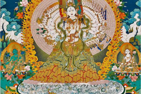 编号188-326911：彩绘唐卡-大白伞盖佛母（100*70CM左右）