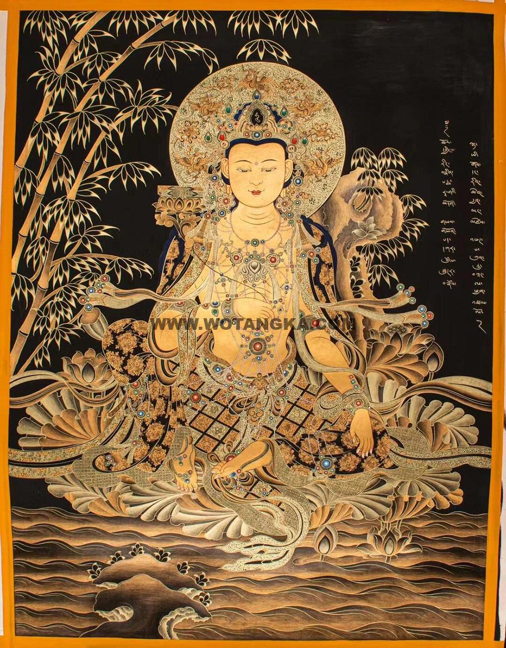 编号188-576242:黑金唐卡-普贤菩萨(80*60CM左右)