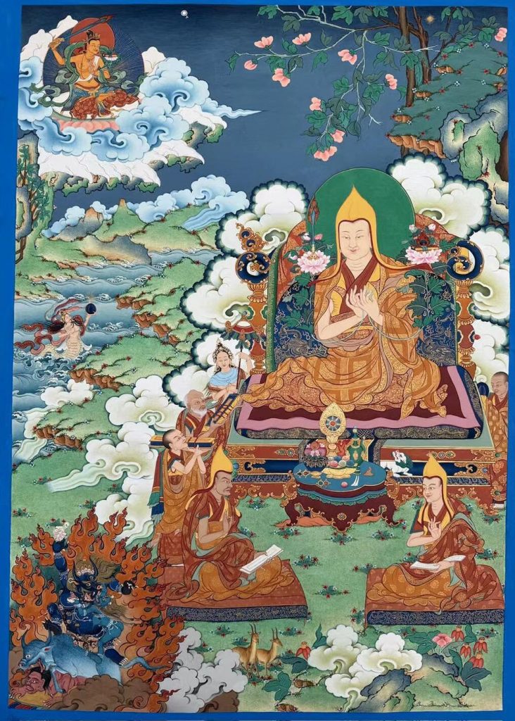 编号188-733930：彩绘唐卡-宗喀巴大师（80*60CM左右）