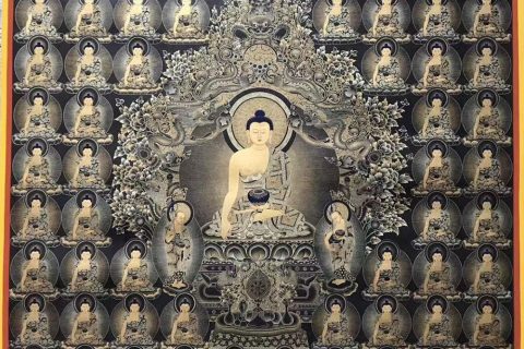 编号188-839381：黑金唐卡-释迦牟尼佛（180*130CM左右）