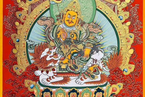 编号188-895817：红金唐卡-财宝天王（80*60CM左右）