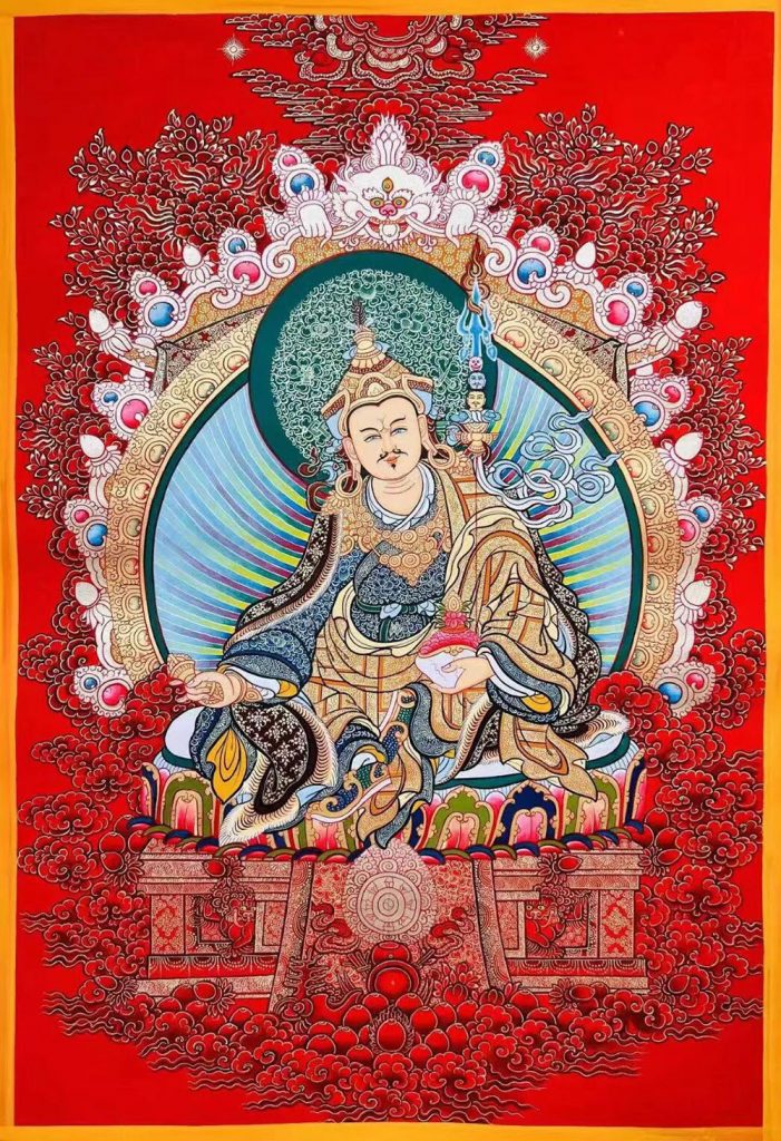 编号188-982704：红金唐卡-莲花生大士（80*60CM左右）