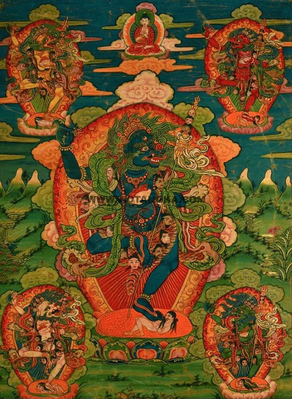 沃唐卡编号AC49322：狮面空行母