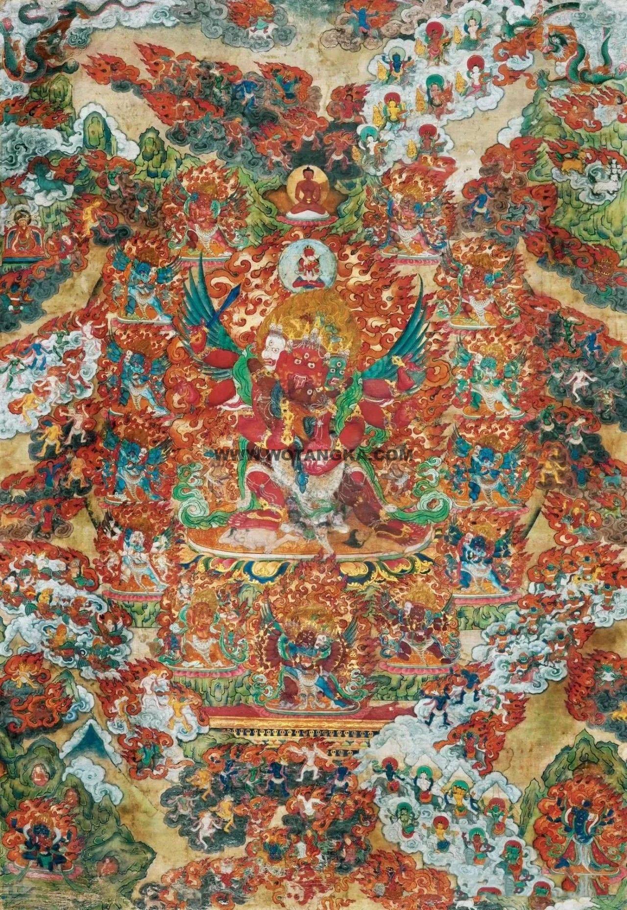 沃唐卡编号AC51406：八大赫鲁嘎之莲花语赫鲁嘎