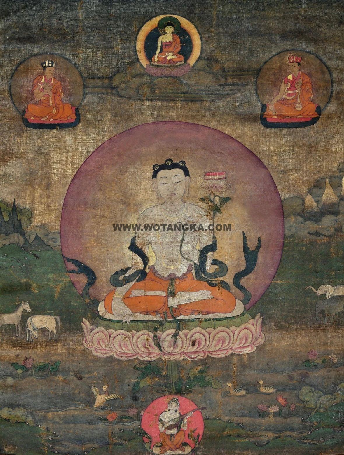 沃唐卡编号AC73888：白文殊菩萨