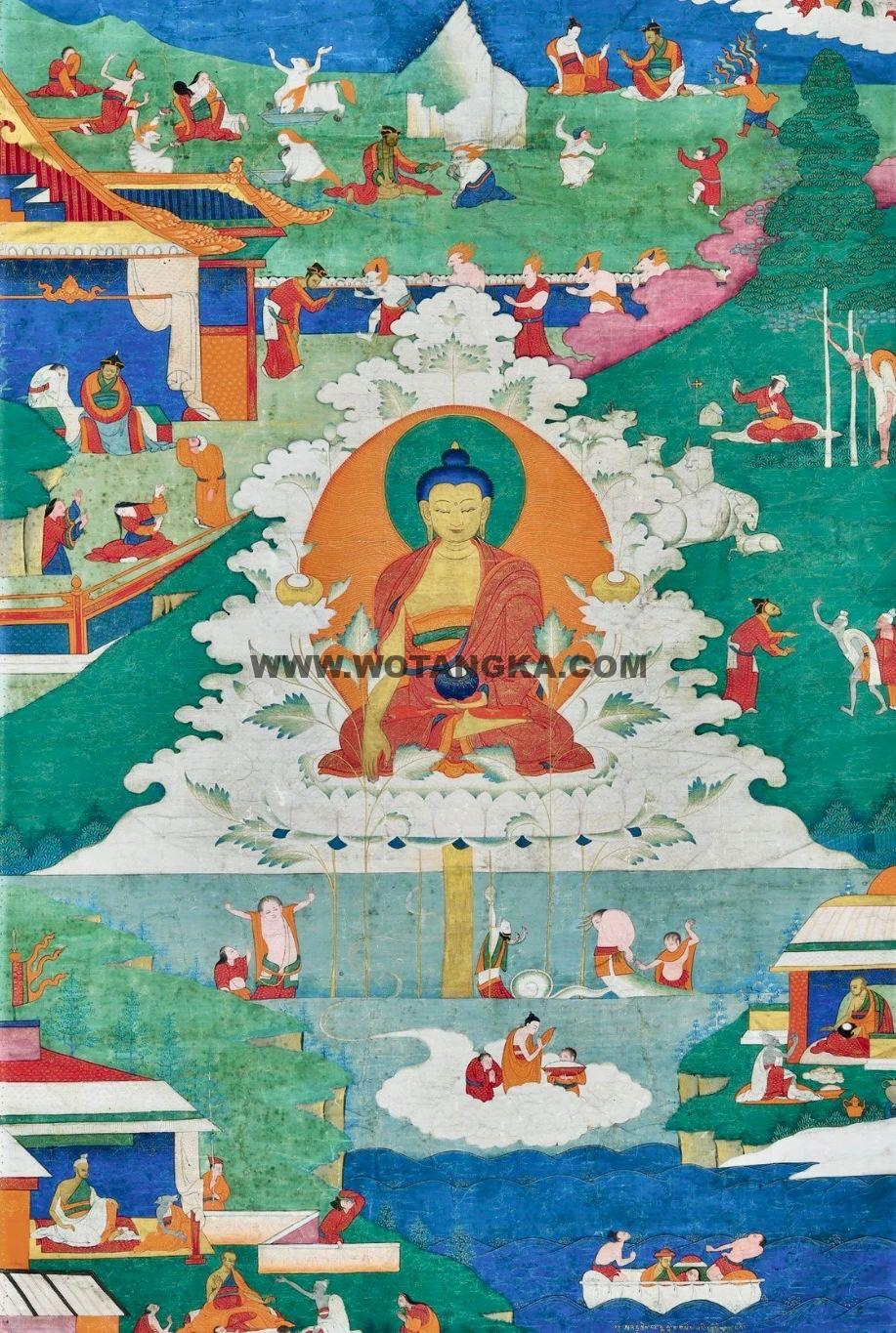 沃唐卡编号AC76111：佛本生故事（如意藤）