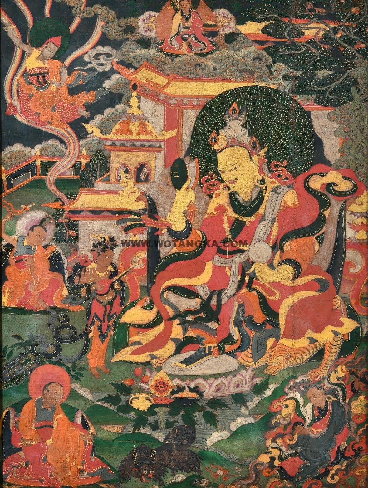 沃唐卡编号AC80543：莲师八变之莲花王