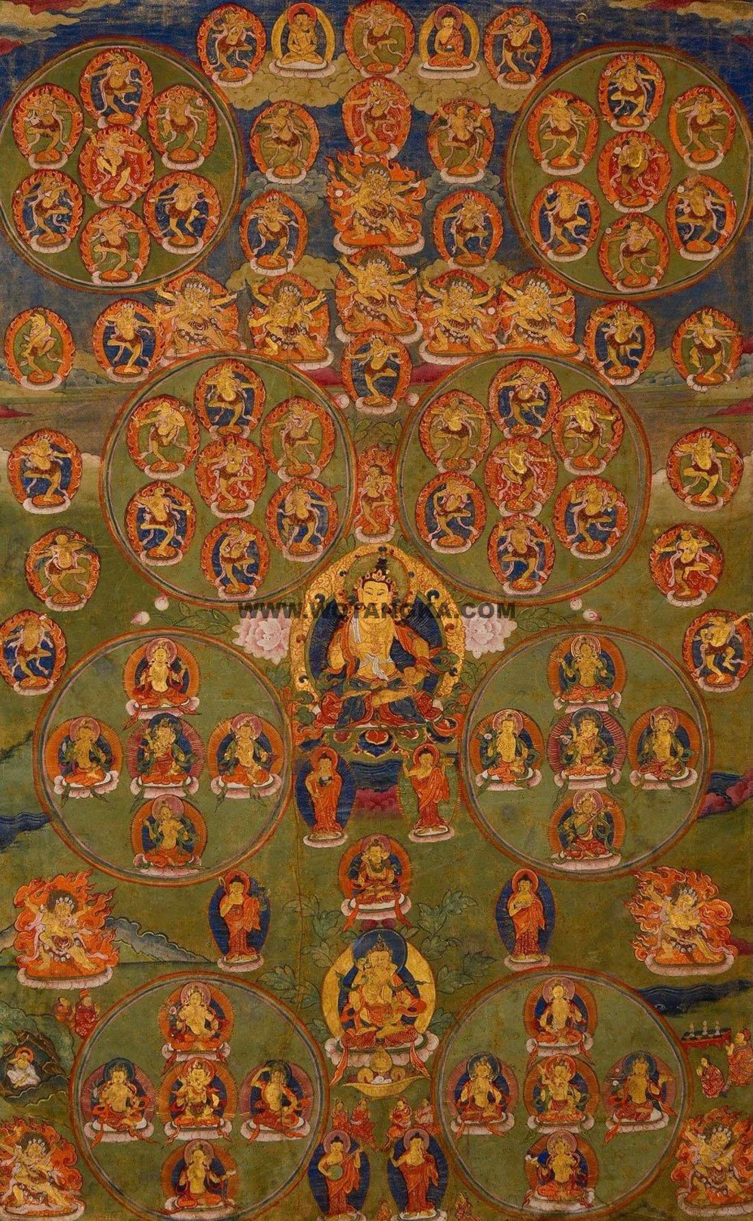 沃唐卡编号AC87018：文武百尊