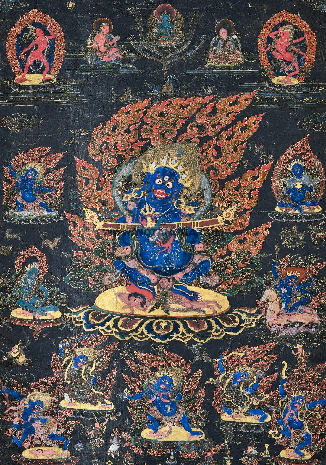 沃唐卡编号AC93496：宝杖怙主