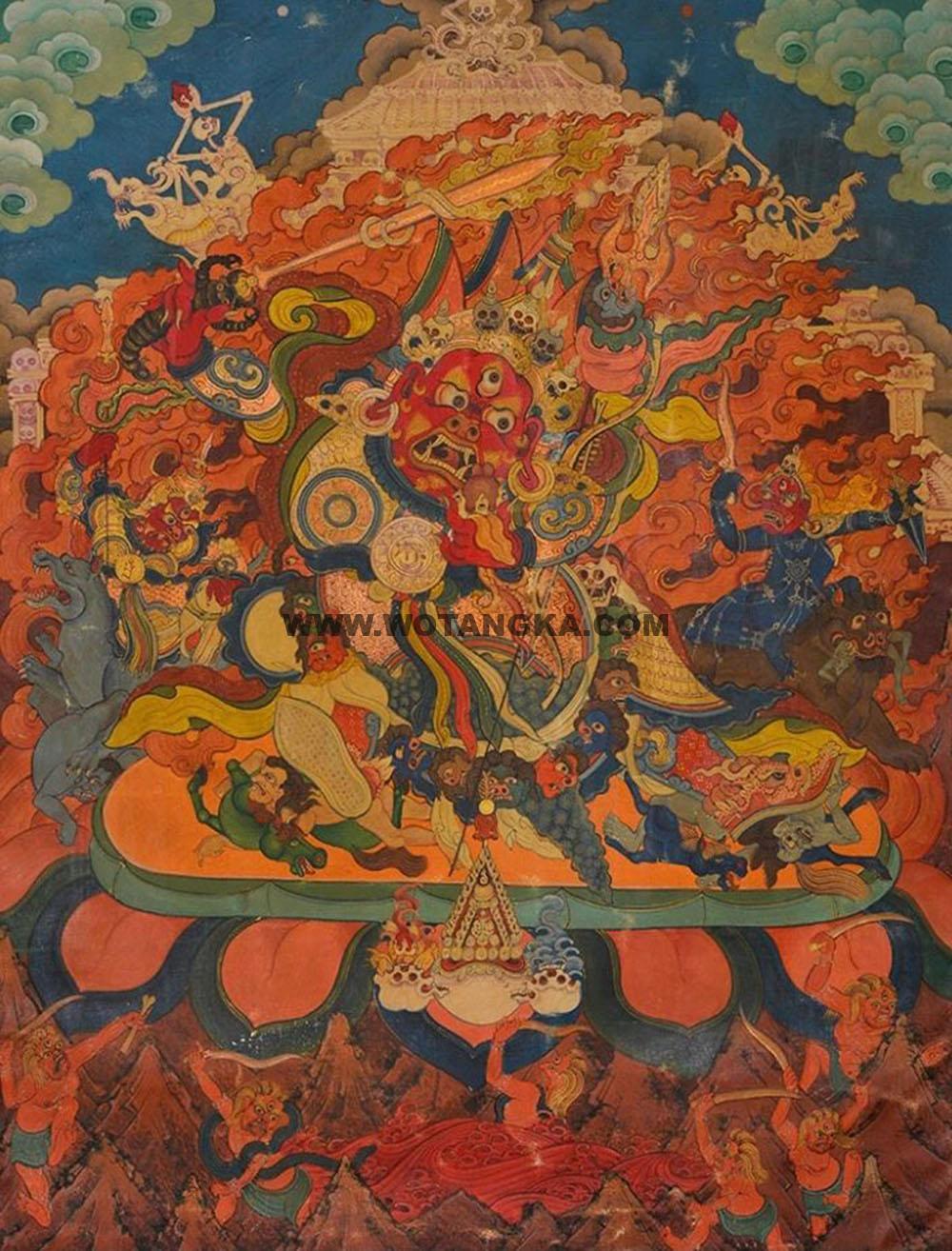 沃唐卡编号AC98140：大红司命主
