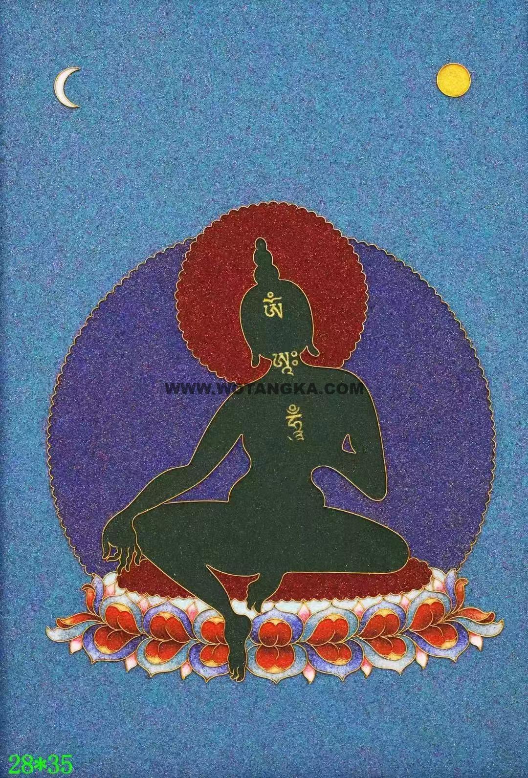 编号138-122542:掐丝唐卡-绿度母(35*28CM左右)