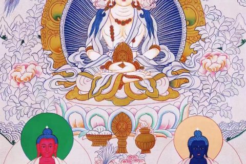 编号138-187972：白银唐卡-四面大日如来（70*49CM左右）