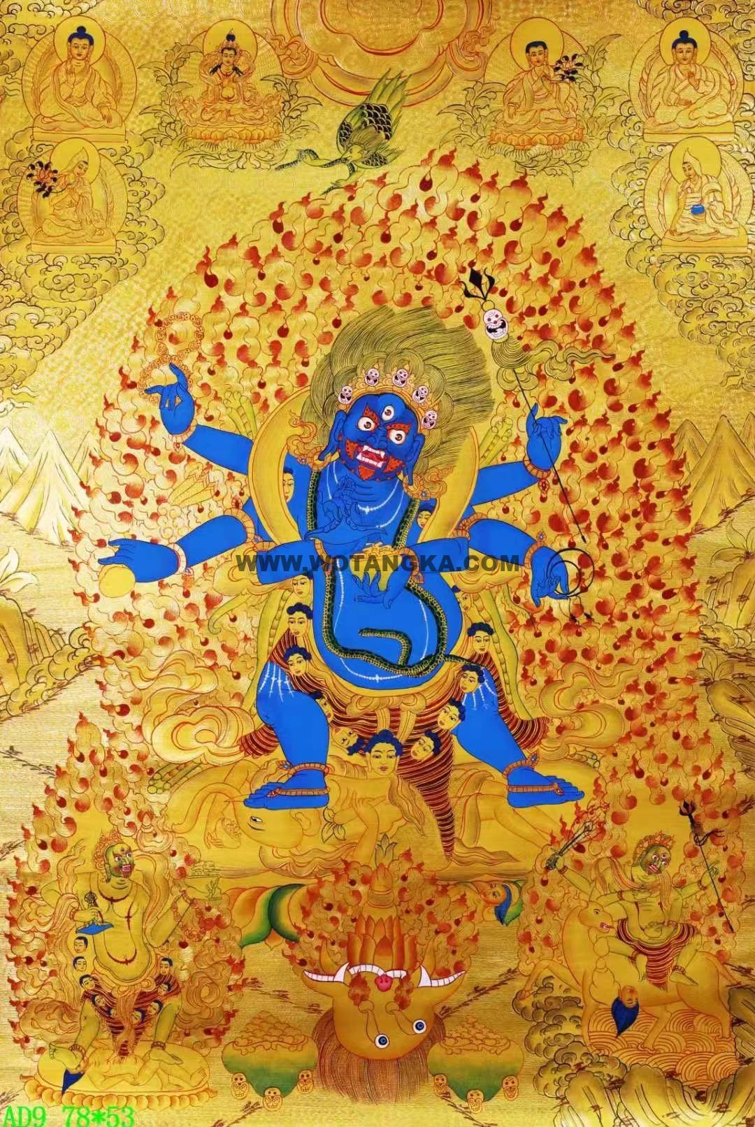编号138-523313:黄金唐卡-六臂玛哈嘎拉(78*53CM左右)