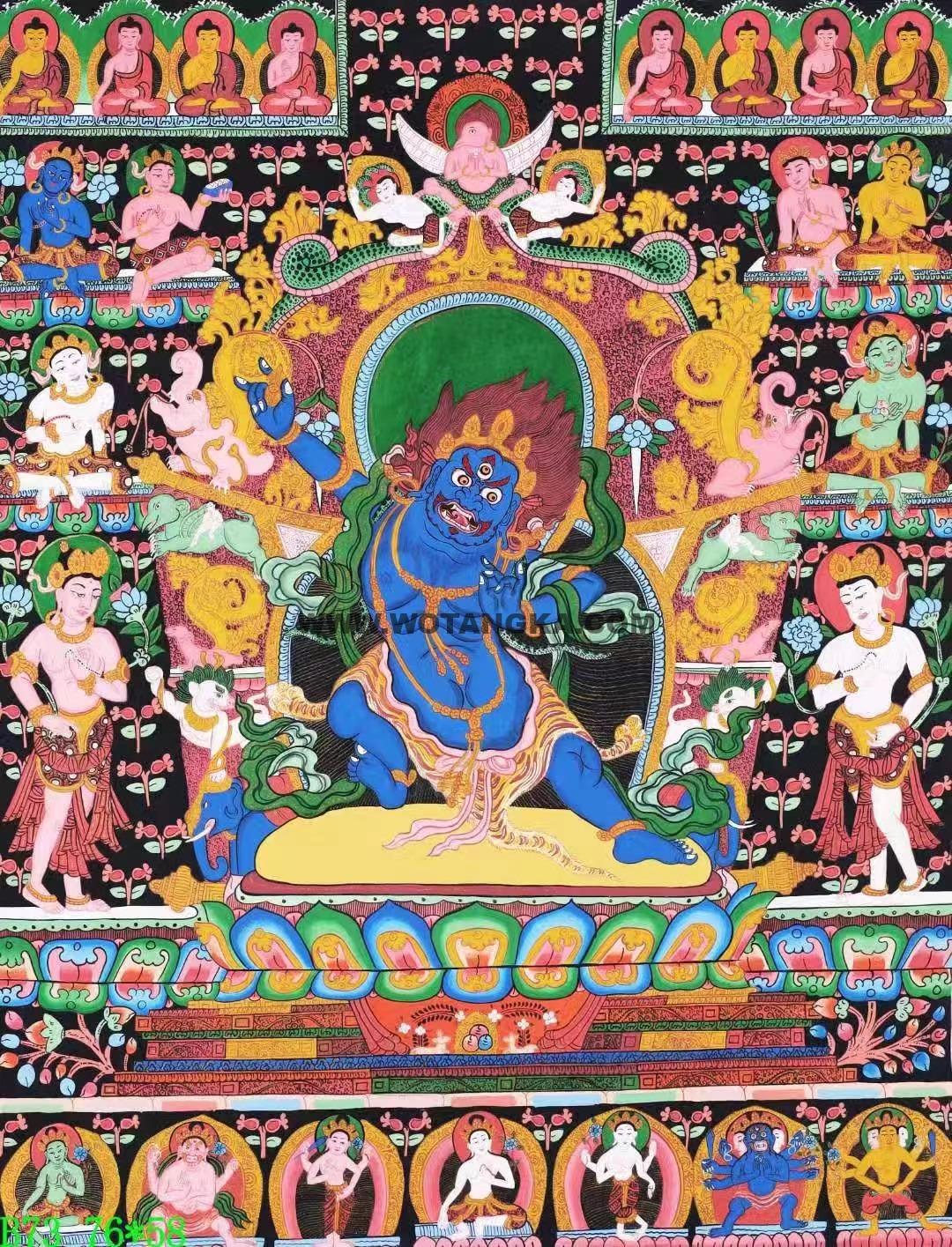 编号138-632788：彩绘唐卡-金刚手菩萨（76*59CM左右）