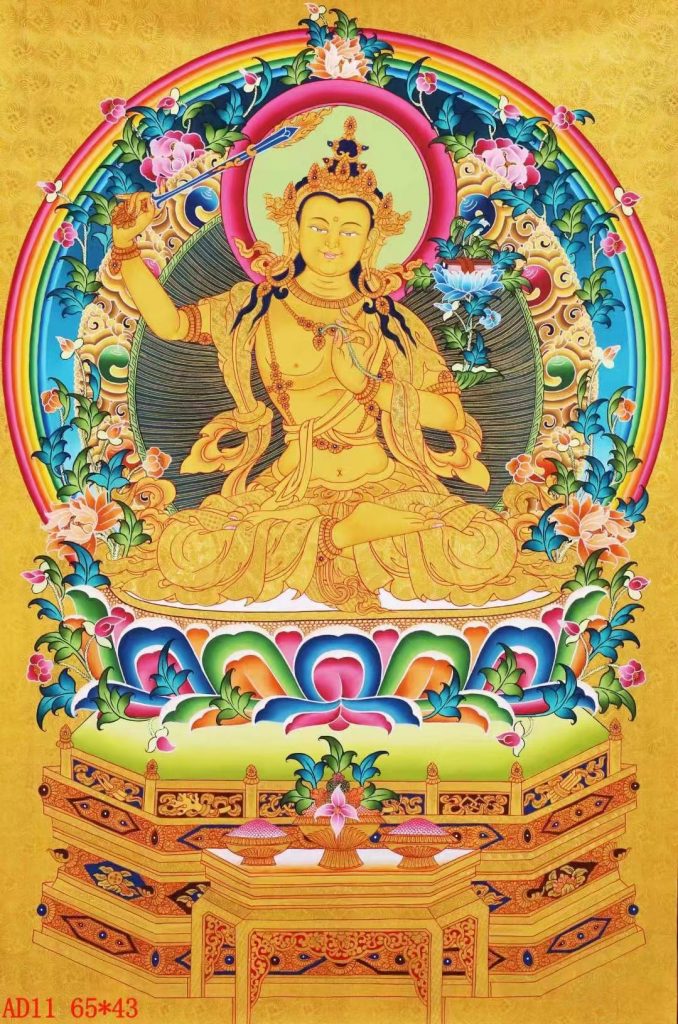 编号138-732548：黄金唐卡-文殊菩萨（65*43CM左右）