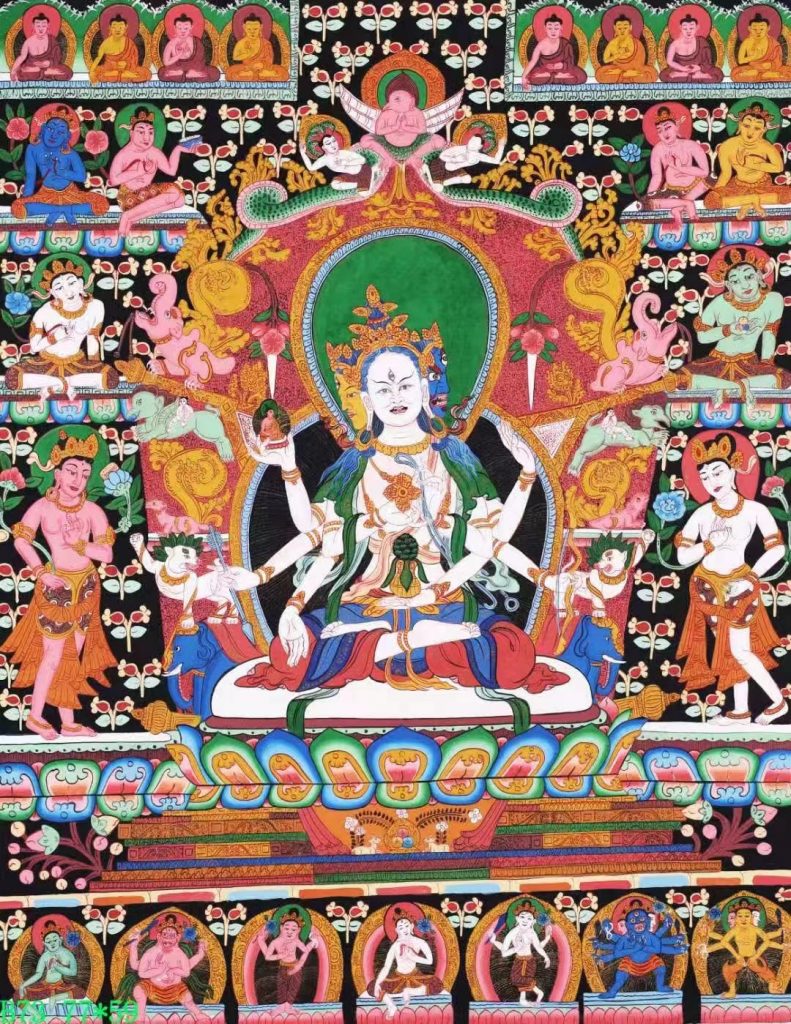 编号138-761598：彩绘唐卡-尊胜佛母（77*59CM左右）
