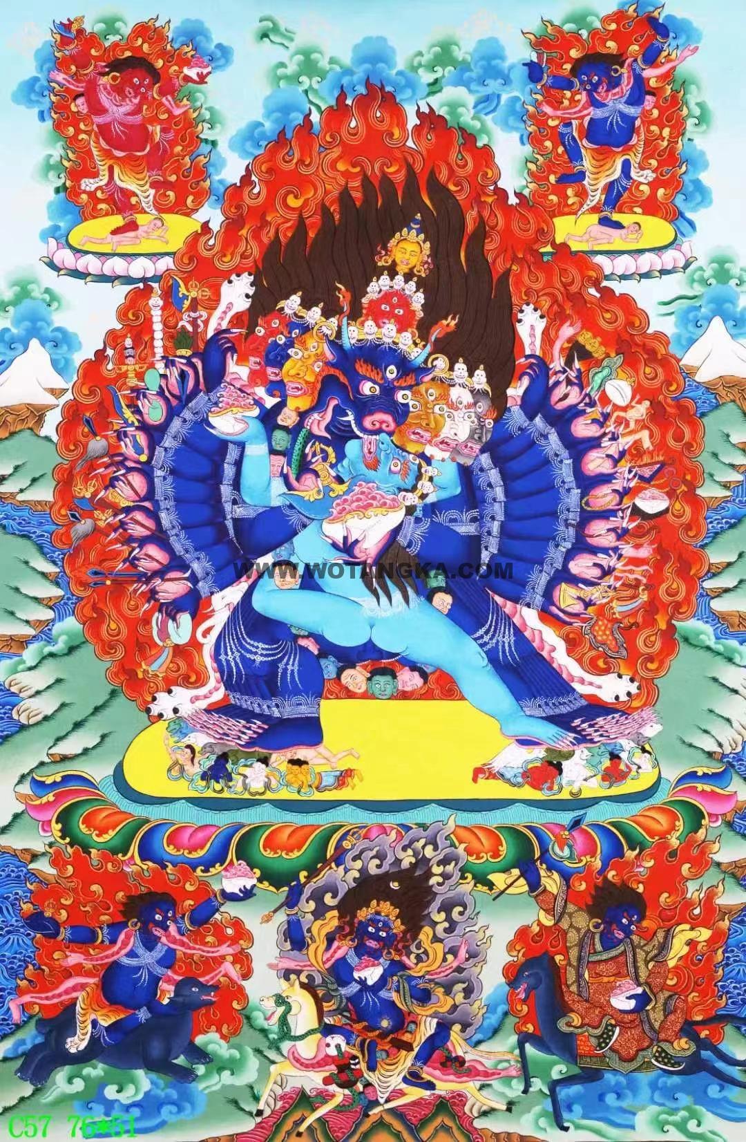 编号138-894127:彩绘唐卡-大威德金刚(76*51CM左右)