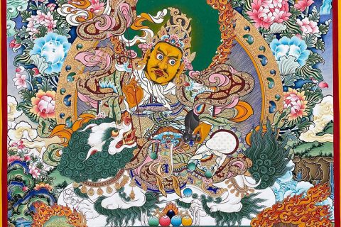 编号188-302865：彩绘唐卡-财宝天王·五方财神（100*70CM左右）