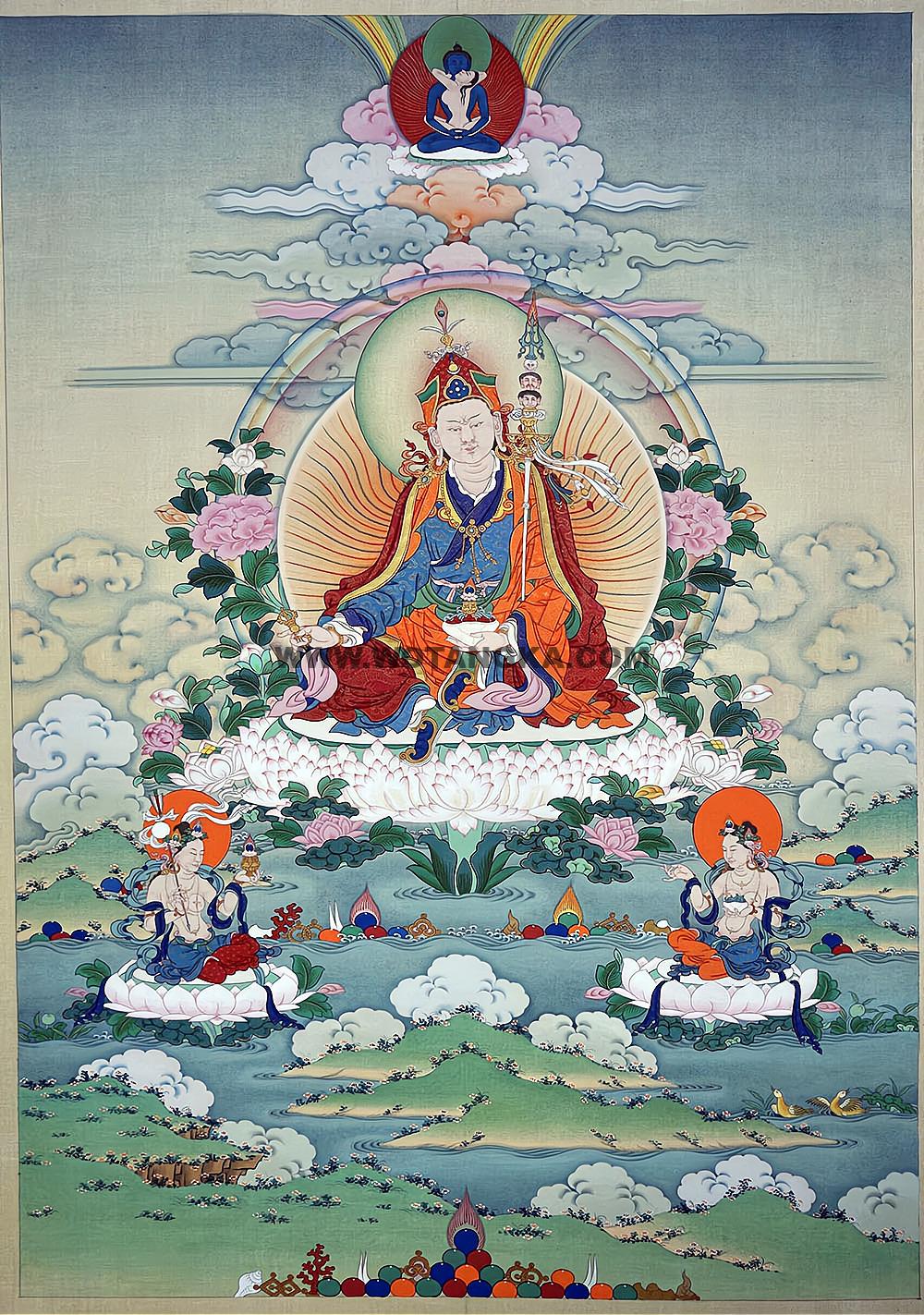 西藏-索朗·画院:嘎玛嘎赤-莲花生大士(90*60CM左右)